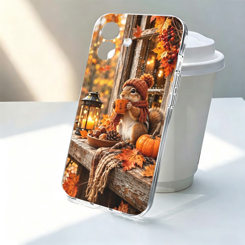 Apple Iphone 15 Pro Max - 만화 동물 다람쥐 실리콘 폰 케이스